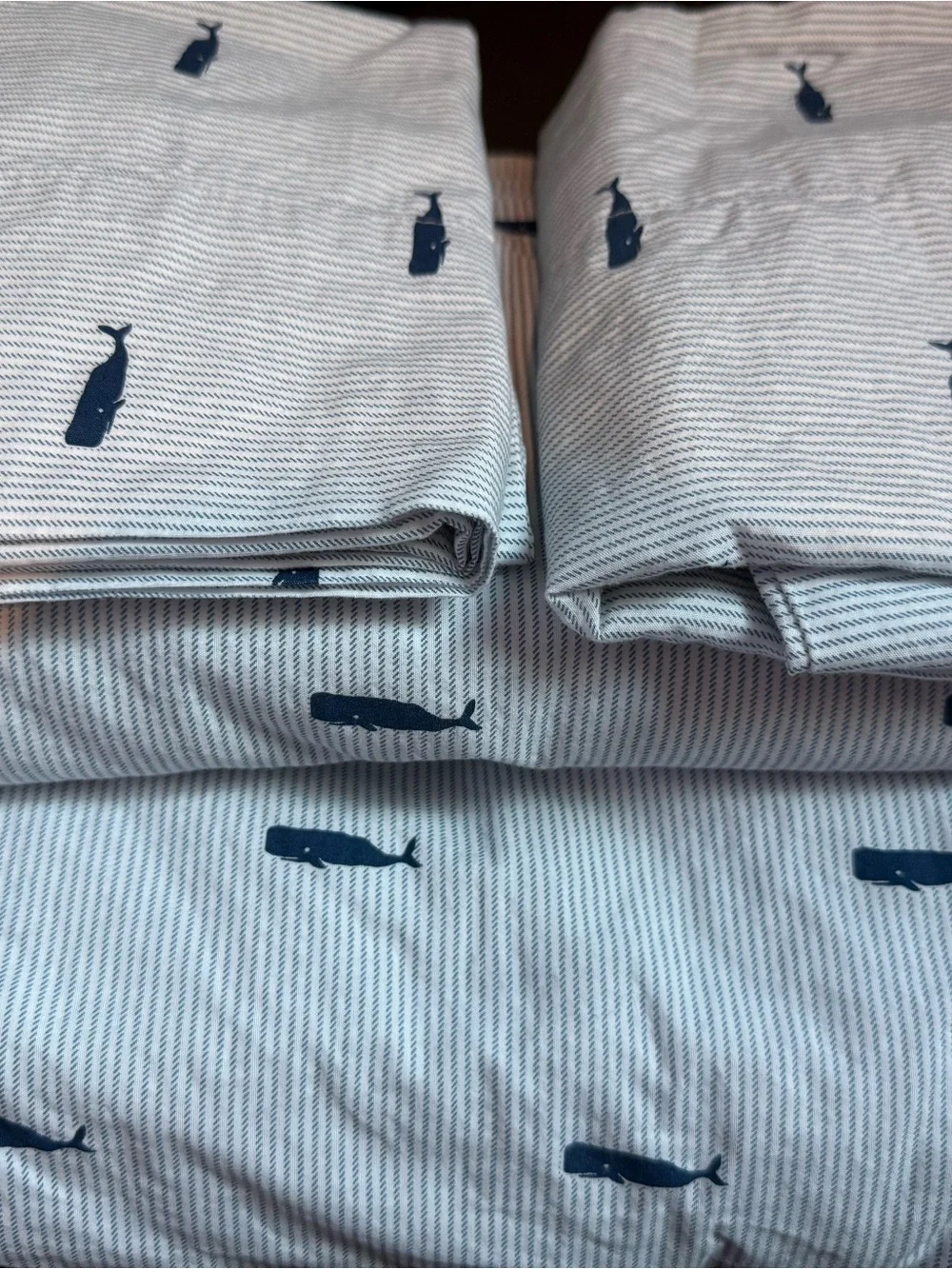 Nautica Blue Whale Stripe Cotton Sheet Set